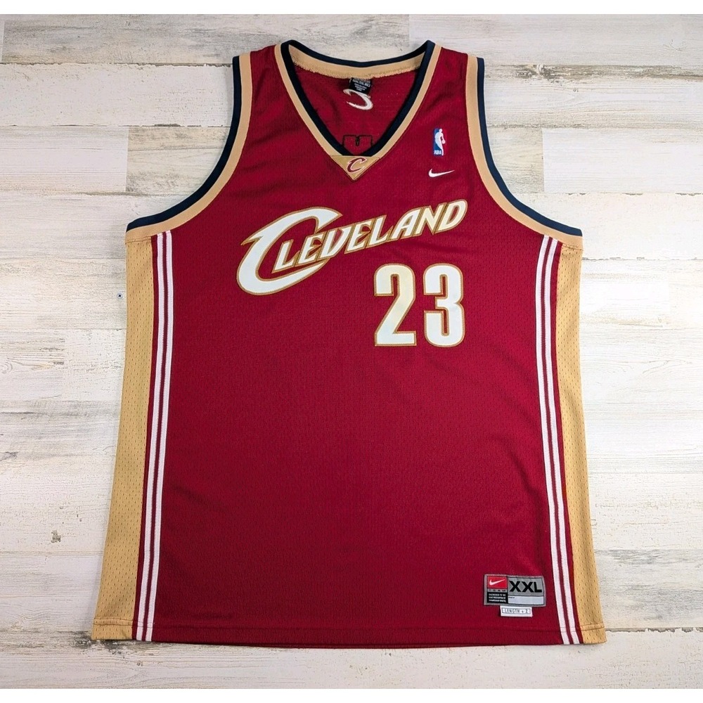 Vintage Nike Swingman Jersey Mens XXL Length +2 LeBron James Cleveland Cavaliers
